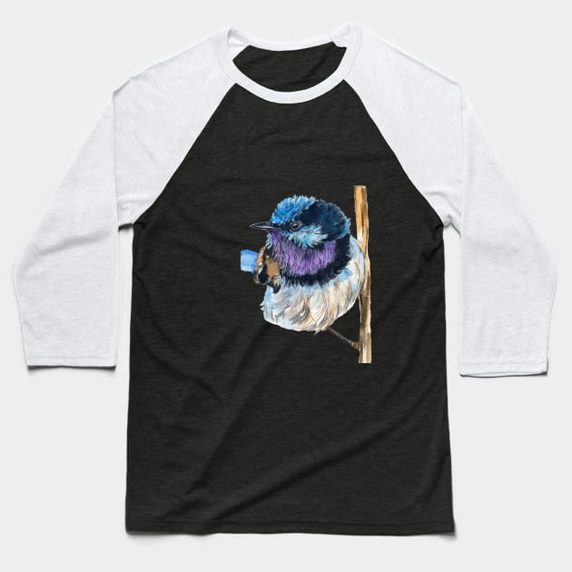 Fairy Wren Baseball T-Shirt by The Art Aroma